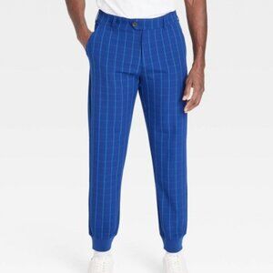 Houston White Blue Plaid Jogger Pants